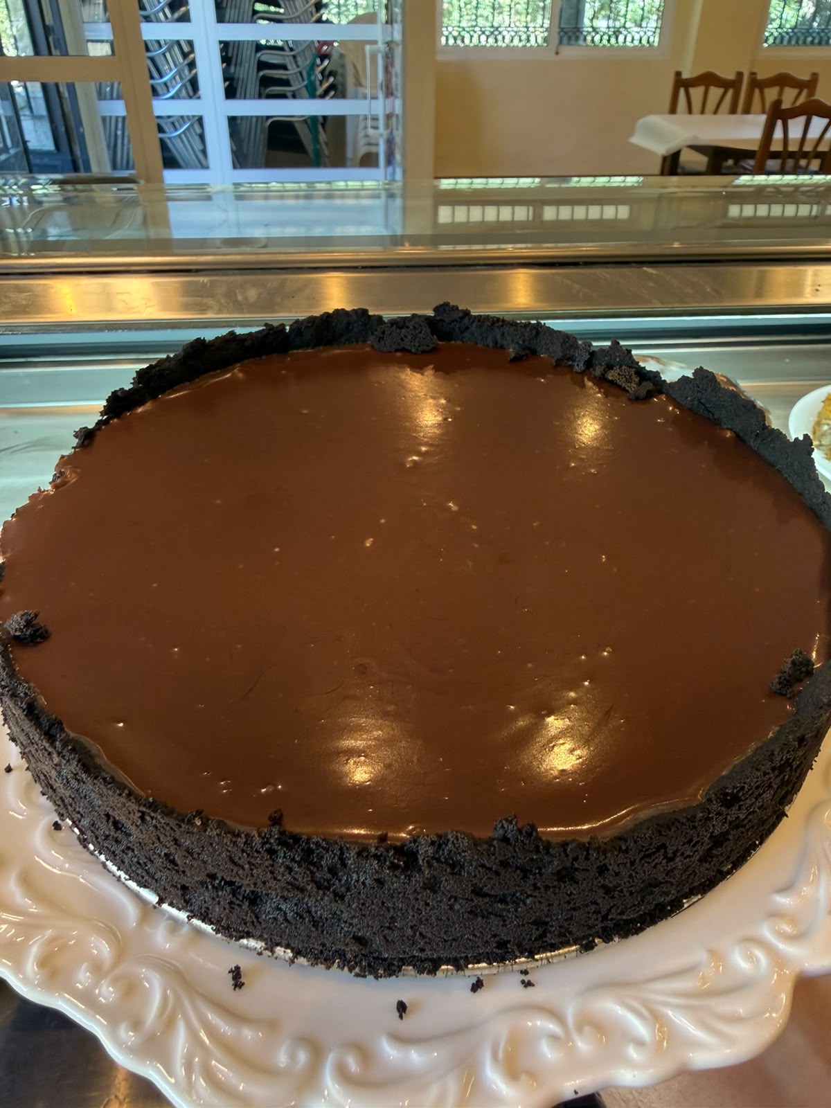 Tarta holandesa con base de galleta de chocolate